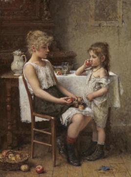 Choosing apples Artwork by Alexei Harlamoff