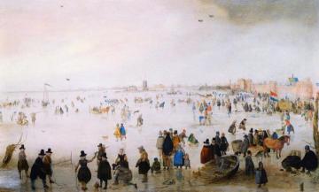 Winter Scene outside the Wall of Kampen Artwork by Hendrick Avercamp