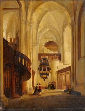 Interior Of A Church Artwork by Johannes Bosboom