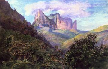 Diadem Mountain at Sunset, Tahiti Artwork by John La Farge