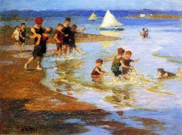 Children at Play on the Beach Artwork by Edward Potthast