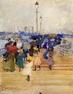 South Boston Pier Artwork by Maurice Prendergast