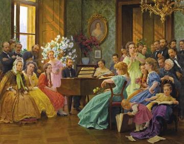 Bedrich Smetana And Friends In 1865 Artwork by Franz Dvorak