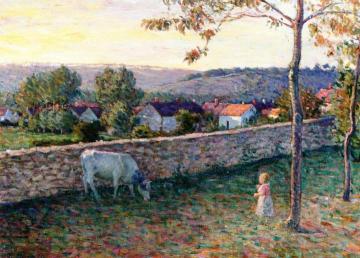 Child in the Meadow in Pierrefonds Artwork by Henri Lebasque