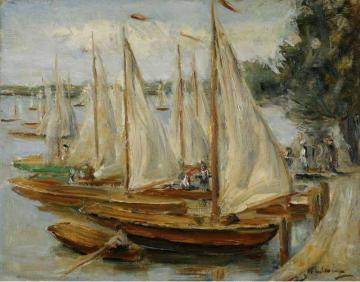 Sailing Boats on Wannsee Lake Artwork by Max Liebermann