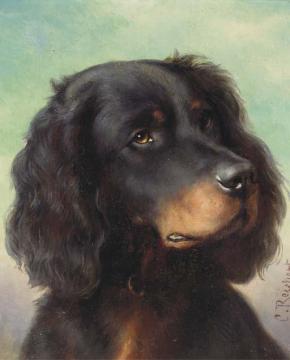 A Gordon setter Artwork by Carl Reichert