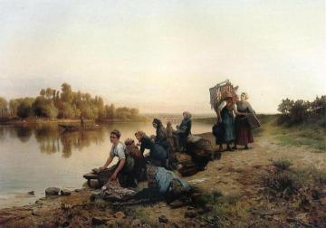 Wash Day Artwork by Daniel Ridgway Knight