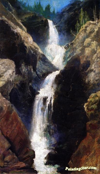 Mary's Veil, A Waterfall In Utah Artwork by Thomas Moran