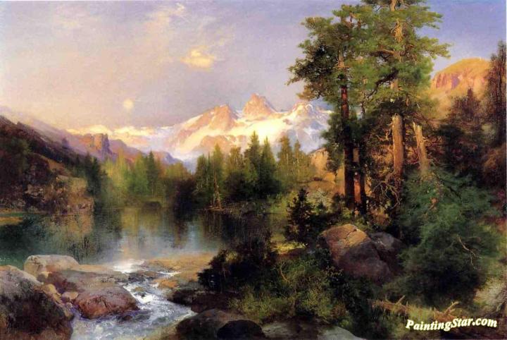 The Three Tetons Artwork by Thomas Moran