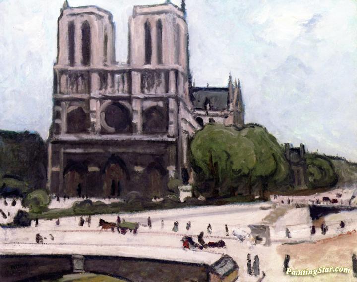 Notre Dame Artwork by Albert Marquet