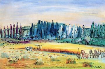 Harvest At Preuilly-sur-claisse Artwork by Jean Dufy