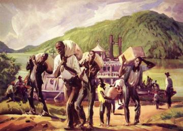 Stevedores, Ohio River Artwork by Frank Nelson Wilcox