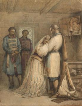 Departure Artwork by Klavdi Vasilievich Lebedev