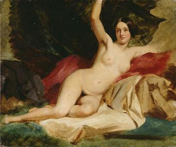 Female Nude In A Landscape Artwork by William Etty
