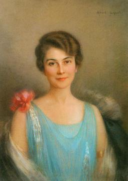 Portrait Of A Lady In Blue Artwork by Albert Lynch