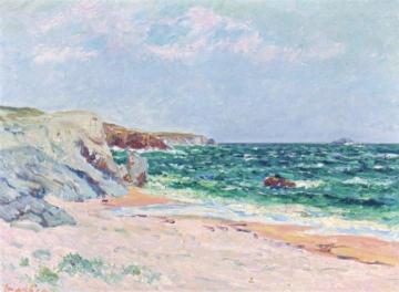 The Beach at Port Blanc, Presqu'ile de Guiberon Artwork by Maxime Maufra