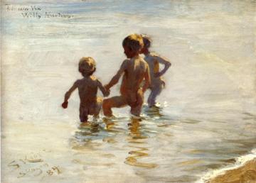 A Summer's Day at Skagen South Beach Artwork by Peder Severin Kroyer