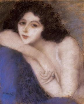 Zorka with a Green Stoned Ring Artwork by József Rippl-Rónai