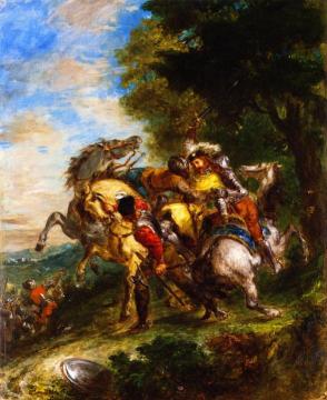 Weislingen Captures By Goetz's Men Artwork by Eugène Delacroix