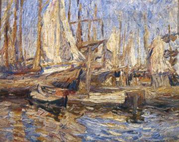 Arkhangelsk. Ships in port Artwork by Pyotr Konchalovsky