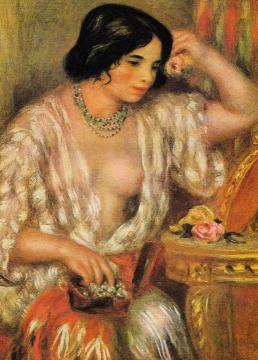 Gabrielle Wearing Jewelry Artwork by Pierre Auguste Renoir