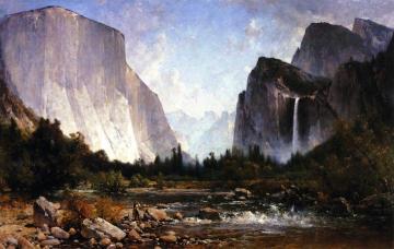 Fishing the Merced River Artwork by Thomas Hill