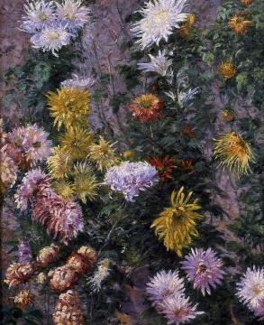 White And Yellow Chrysanthemums, Garden At Petit Gennevilliers Artwork by Gustave Caillebotte