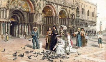 The Pigeons of St. Mark's, Venice, Italy Artwork by George Goodwin Kilburne