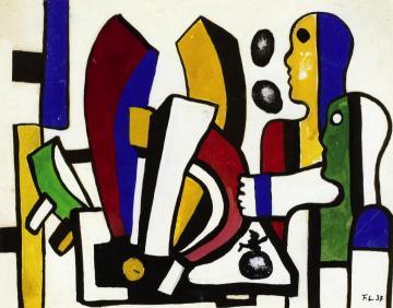 Deux Femmes aux Aldes Artwork by Fernand Léger