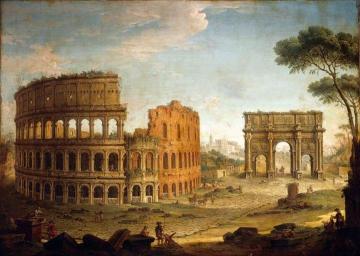 Rome: View Of The Colosseum And The Arch Of Constantine Artwork by Antonio Joli