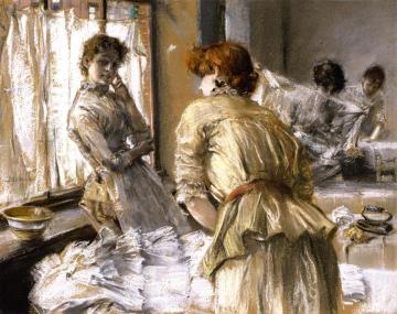 In The Laundry Artwork by Robert Frederick Blum