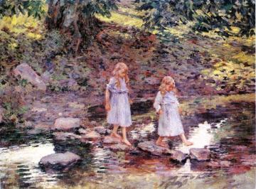 Stepping Stones Artwork by Theodore Robinson