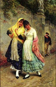 The Flirtation Artwork by Eugen Von Blaas