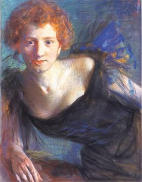 Portrait of Irena Solska Artwork by Leon Jan Wyczolkowski