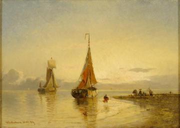 Fisherfolk unloading the catch Artwork by Viggo Fauerholdt