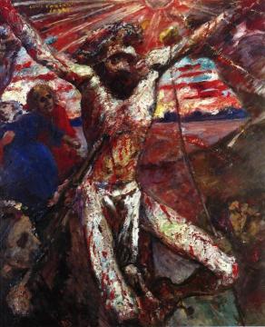 Red Christ Artwork by Lovis Corinth