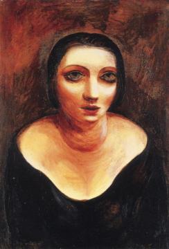 Young Woman with Decolletage Artwork by Moise Kisling