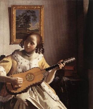 The Guitar Player Artwork by Johannes Vermeer