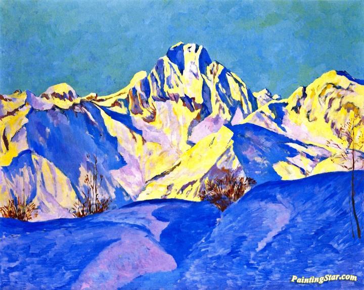 Snow Mountains Artwork by Giovanni Giacometti