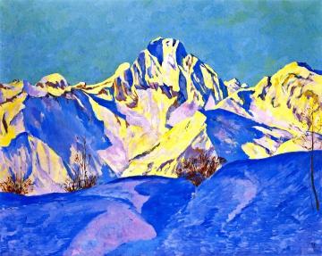 Snow Mountains Artwork by Giovanni Giacometti