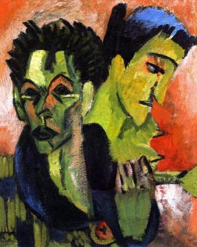 Self-Portrait, Double Portrait Artwork by Ernst Ludwig Kirchner