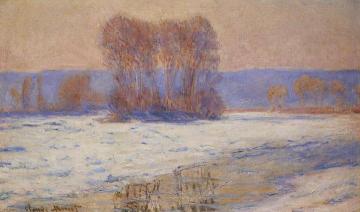 The Seine at Bennecourt in Winter Artwork by Claude Oscar Monet