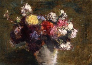 Flowers in a White Porcelain Pot Artwork by Henri Fantin-Latour
