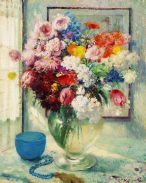 Still-life Of Flowers Artwork by Fernand Toussaint