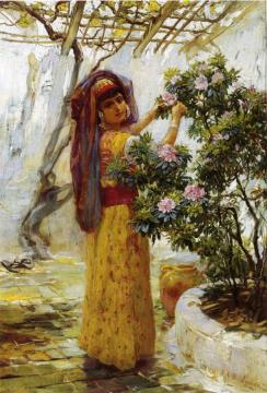In the Courtyard Artwork by Frederick Arthur Bridgman