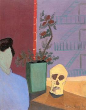 Sally With Skull Artwork by Milton Avery