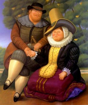 Rubens and his Wife Artwork by Fernando Botero