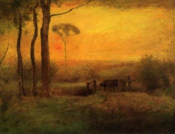 Pastoral Landscape at Sunset Artwork by George Inness
