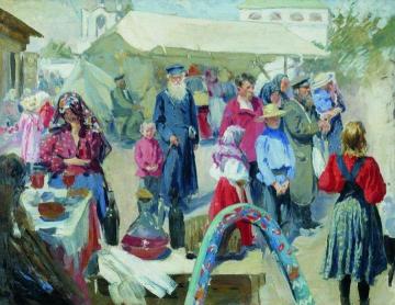 Market At The Merry-go-round Artwork by Ivan Kulikov