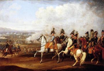 Austrian Staff Officers Watching The Progress Of Battle Artwork by Albrecht Adam